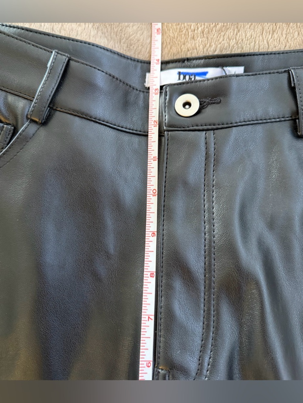 Boa. Because of Alice Faux “Leather Mon Trouser” High Waisted Straight Leg, L - Picture 10 of 12